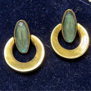 Steve Vaubel door knock with blue quartz earrings.